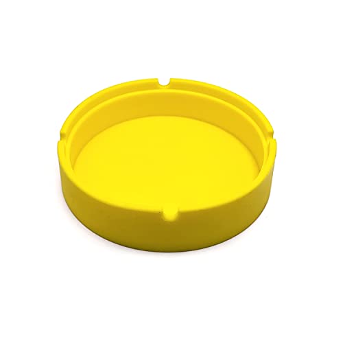 BWD Aschenbecher aus Silikon, rund, 10,6 cm, Gelb