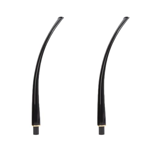 2 Pcs Pfeifen Mundstück aus Schwarzem Acryl für Tabakpfeifen – Pfeifenmundstück-Ersatz mit 188 mm Länge, passend für 10.3 mm Zapfen | Hochwertiges Mundstück für Pfeifen als Pfeifenzubehör