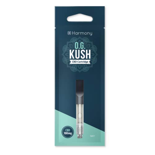Harmony CBD (über 99% Reinheit) E-Liquid Kartusche O.G. Kush - 1ml - Cartridge für Harmony Pen - 10% 100mg Cannabidiol (nikotinfrei)