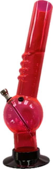 Acrylbong, Bong 35 cm, Transparent Neon Rot