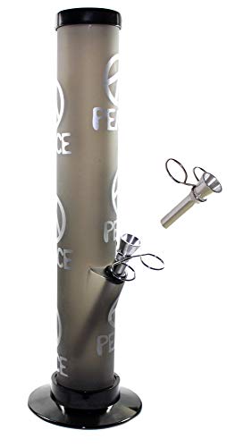 Budawi Acrylbong Peace mit Alu Chillum und Alu Kopf H. 33 cm