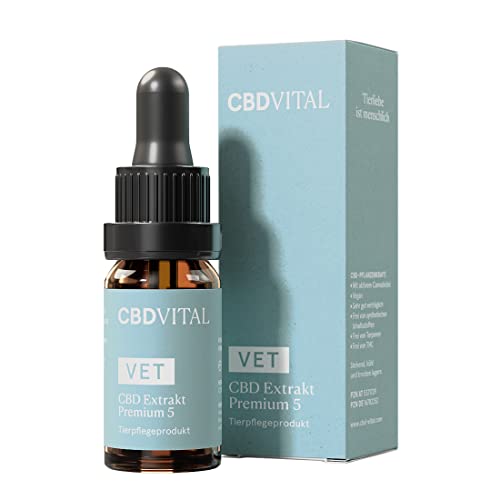 Premium CBD Öl für Hunde & Katzen | 5% | 500 mg CBD | Terpenfreies Naturextrakt CBD Hanföl | Zur Beruhigung bei Stress, Angst & für mehr Wohlbefinden | CBD VITAL - Apothekenqualität aus Österreich