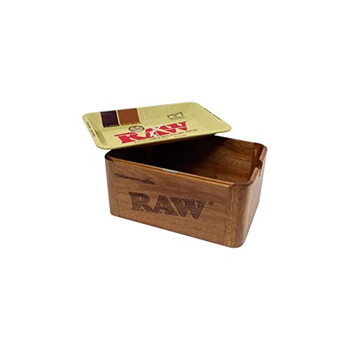 RAW Cache-Box Mini mit Tablett Abdeckung WOODEN CACHE BOX MINI - 17,5 x 12,5 x 8,5 cm Beige