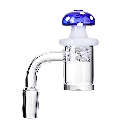 Glas Quarz Banger 14mm männlicher Adapter Gelenkkopf mit Glasblase Carb Cap und 4 PCS 6mm klare Terp Perlen