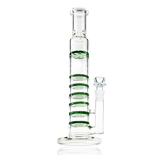 REANICE Glas Wasser Eisbong Percolator Pipe Vork??¡§?1hler 18.8mm 35cm Gr??¡§?1n Wasserpfeife Hookah Bubbler Bongs ?- ?- ?- ?- ¡­