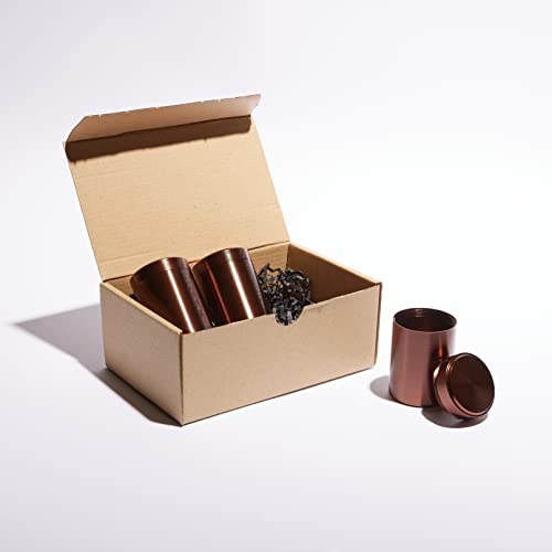 ZUMIQ Aluminium Dosen 3er Set - geruchsdichte Aufbewahrung für Kräuter, Gewürze, Tee, Tabak (Bronze)