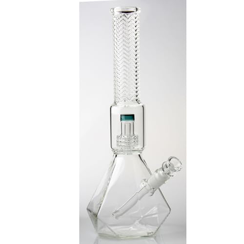 Glasbong mit Tornado Percolate, grüne Bong Wasser Bongs mit 14.5mm Bong Schüssel Glasrohr für Rauchen Wasserpfeifen, Reinigungsbürste Big Gravity Bong