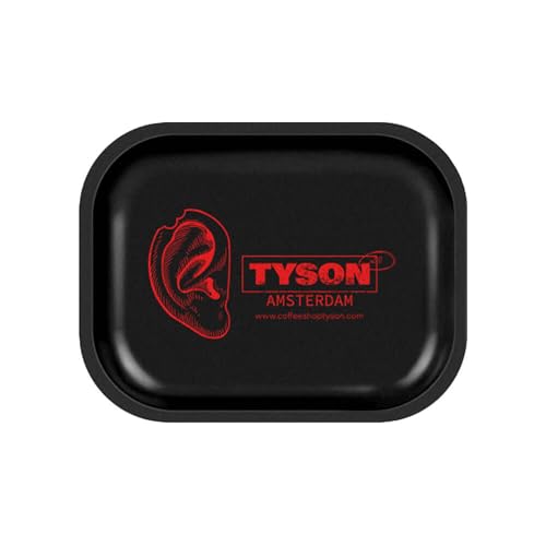 Tyson 2.0 Amsterdam Mike Bite Ear Rolling Tray aus Aluminium - Drehtablett/Mischeschale/Bröselschale/Rolltablett/Drehunterlage - 18 x 14 cm