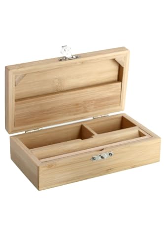 Joint Box Dreh-Hilfe Bauunterlage Medium aus Bambus-Holz 16 x 9 x 5 cm - Drehunterlage Bauunterlage Kiffer Drehmaschine Tablett Rolling Box