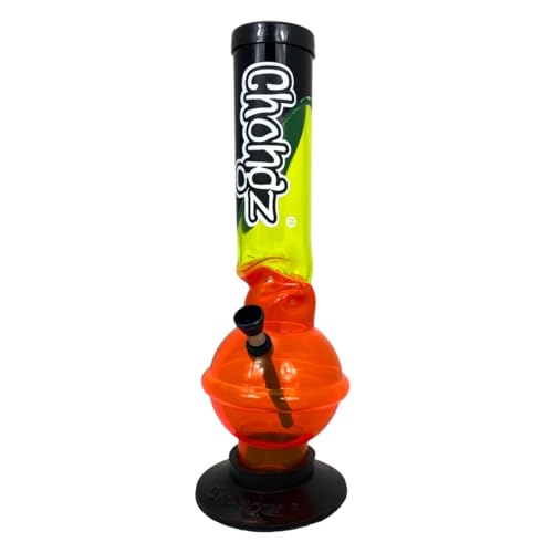 Acrylbong The Whole Hog Mog Eis-Bong Wasserpfeife CHONGZ Bong aus Acryl mit Kickloch/Höhe 300 mm / 420QUEENZ Bong-Kollektion (Orange)