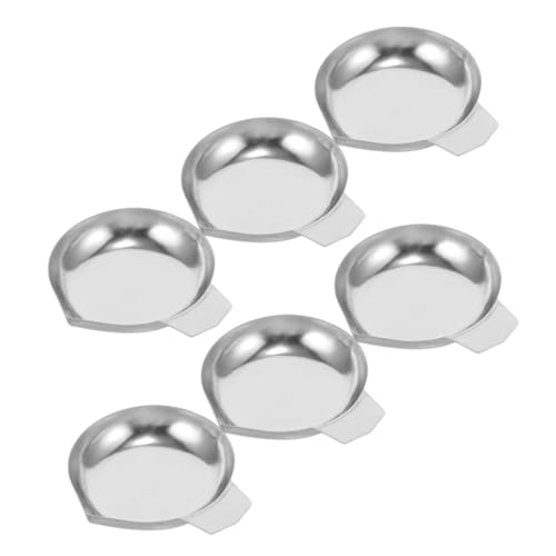 Mikikit 6 Stück Diamant Waagschale Waageschale Wägeboote aus Metall Schmuckpfanne Lebensmittelwaage Laborwaage Wiegeschale aus Edelstahl Pulverwaage Rostfreier Stahl Silver