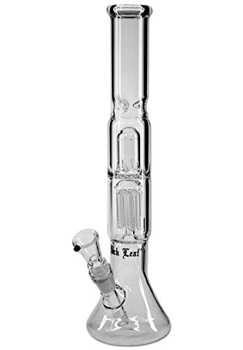 Black Leaf Elite 6-Arm Percolator Eis-Bong 38 cm 18er Inside Diffusor Chillum, 14er Kopf, OHNE Kickloch