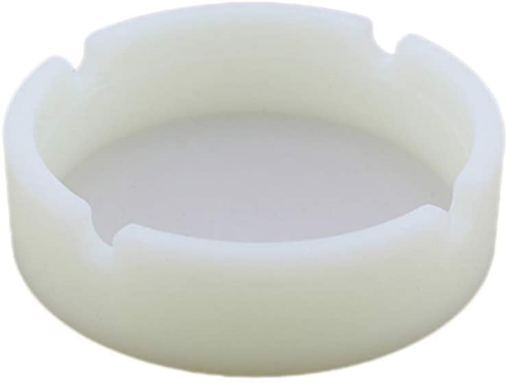 BWD AshTray Silikonform, leuchtet im Dunkeln, weiß, runde Form, Zigarettenaschenbecher, Halter, Tabak, Innen- und Außenbereich, Kneipen, Bars