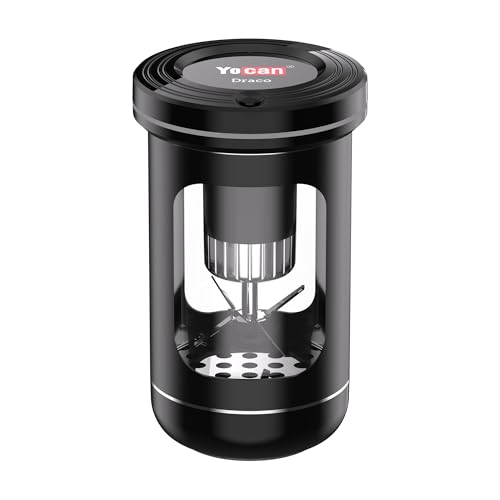Yocan Draco Elektrische Smart Kräutermühle, 650mAh Akku, Leistungsstarker Motor, Sechsteilige Edelstahlklinge, Zwei Mahlmodi, USB Typ-C, Metallkörper mit Pyrexglas