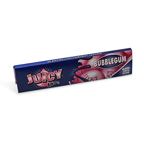 Juicy Jays Bubblegum Flavoured Rolling Papers King Size Slim Zigarettenpapier Kaugummi Longpapers + Sticker (3 Packungen)