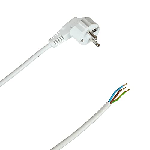 Anschlussleitung mit Schukostecker Weiss 3x1.5² Anschlusskabel Gerätekabel Kabel Stecker Stromkabel 1,5m