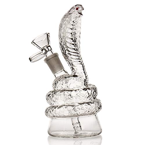 Mini Bong Glas mit Percolator, Glasbong mit Honeycomb Rauchen Eisbong, Glassic Wasser Hooahk Set, Rohre Pipe Wasserpfeife große Hookah mit Zubehör (Bong-A) (Bong-a) (GlasBong-1)