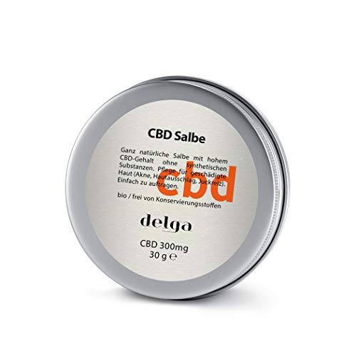 CBD Salbe 100%Bio|für die geschädigte Haut-Psoriasis, Ekzemen, Hautausschlag, Neurodermitis, Akne|ultrareinem CBD 300mg|zur täglichen Pflege für geschädigte Bereiche|Frei von Konservierungsstoffen|30g