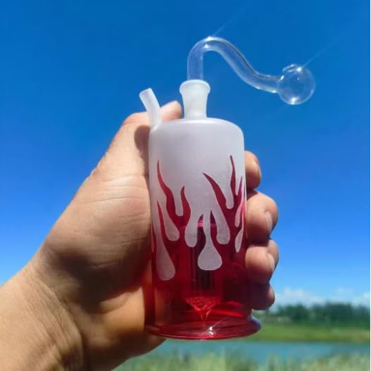 Smkoing Pipe Glass Bong Red flame Pipe with 10mm Glass Bong bowl Water bongs Dab Rig Oil Smoking bongs