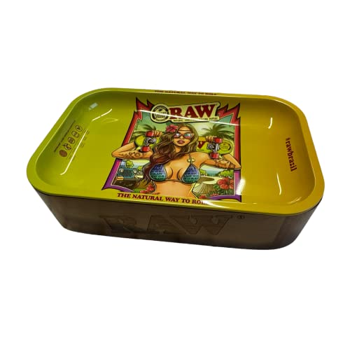 RAW Cache Box Set 10 - Raw Cache Box + RAW Small Bazil2 Rolling Tray und kostenlosen Metall Aschenbecher