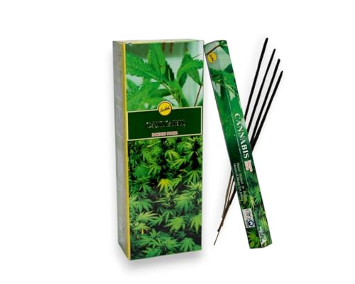Sree Vani Räucherstäbchen Cannabis 120 Sticks 6 Schachteln zu je 20 Stäbchen Vorratspackung Raumduft