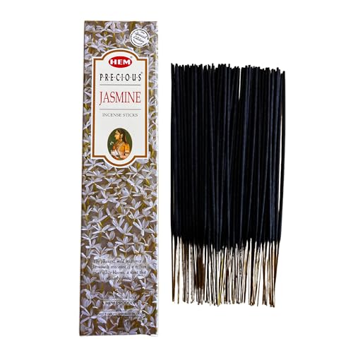 Hem Jasmine Räucherstäbchen - 1 Packung mit 100 g (80-90 Stäbchen) - Aromatherapie - Meditation - Yoga - Umweltfreundliche Verpackung