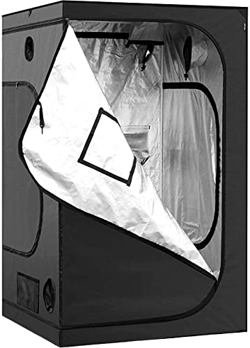 iPower Growzelt Grow Tent Indoor Growbox Growschrank Darkroom Pflanzenzelt Gewächshaus Zuchtzelt,schwarz,120x120x200cm