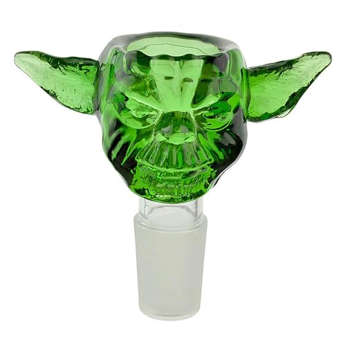 Smokerhontas Bong Kopf Alien aus Glas/Kleiner Durchlass - Lustiger Glaskopf für Bong & Wasserpfeife - SG: 18,8 mm