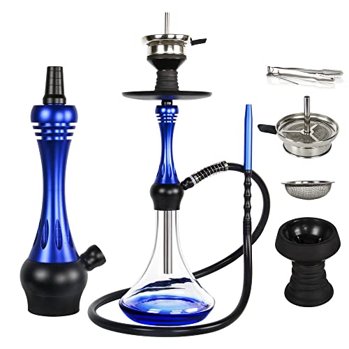 REANICE 22' Hookah Shisha Set Wasserpfeife Komplettset mit 1 Anschlüssen Kopfadapter Silikonschlauch Aluminiumstange