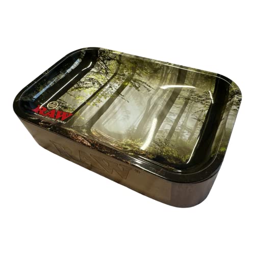 RAW Cache Box Set 8 - Raw Cache Box + RAW Small Forrest Rolling Tray und kostenlosen Metall Aschenbecher