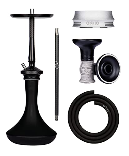 Moze x Vyro Noir All Black Bundle - Premium Shisha Komplettset mit Phunnel, Mundstück, Silikonschlauch und Heat Management Device