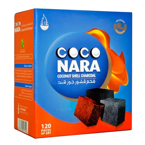 CocoNara Coco Nara Wasserpfeifen-Kohle aus natürlicher Kokosnussschale, 120 Stück
