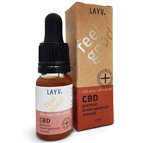 LAYV CBD Öl 20% - Hanföl Tropfen aus Cannabis Blüten, Extra Reinem Cannabidiol, Breitspektrum Cannabisöl mit Sehr Mildes Aroma, Laborgeprüft & FSSC 22000 Zertifiziert