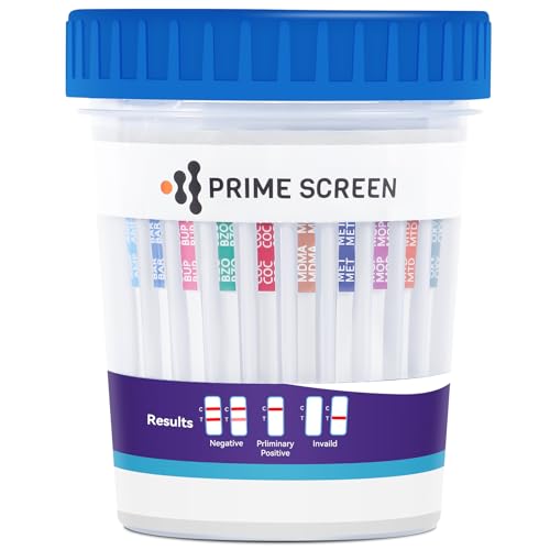 Prime Screen Urin Drogentests 12 Panel THC Drogenschnelltest Drug Test für Cannabis Kokain Amphetamine Ecstasy Benzodiazepine Methamphetamin Methadon alle Drogen, 1 Pack