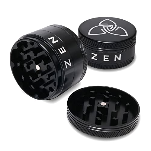 ZEN Vaporizer  Alu Grinder extrem leichten, rostfreien aus robustem Aluminium Metall Crusher, ø 6,30 cm, sehr scharfe Messer