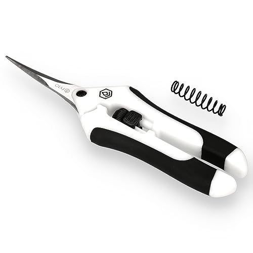 FYTO Snip Curved Pro • Leichte und präzise Trimm- und Ernteschere • Gebogene Klingen • Rostfreier Edelstahl • inkl. Ersatzfeder • 65g • 16,7cm