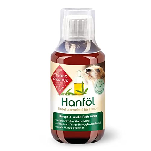 Chronobalance 100ml Hanföl für Hunde - 100% rein und natürlich - für empfindliche Haut, Fellpflege - fördert Abwehrkräfte