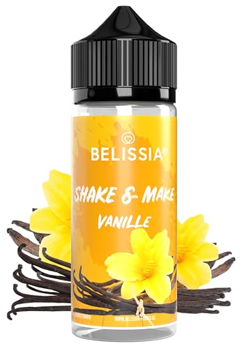 Belissia Shake and Make - Vanille - Hochdosiertes Lebensmittel Aroma10ml mit praktischer Schüttelflasche zum mischen. Zur Verwendung in Lebensmitteln, für Vernebler, Nebelmaschinen, Diffuser uvm.