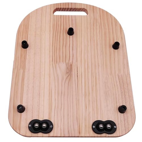 Geräte-Schiebe-Tablett aus Holz, 36 x 27 x 1,5 cm, robuster Rollfuß mit Gleitpunkten