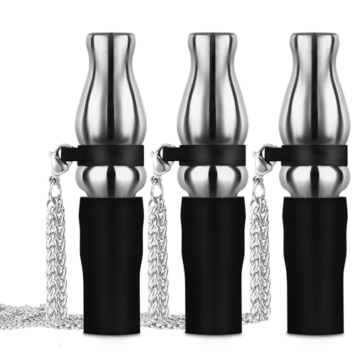 REANICE 3 piece Shisha Hygienic Mouthpiece Reusable Universal Stainless Steel Shisha Mouthpiece with Removable Chain Shisha Replacement Accessories Most Shisha Hose (Black)