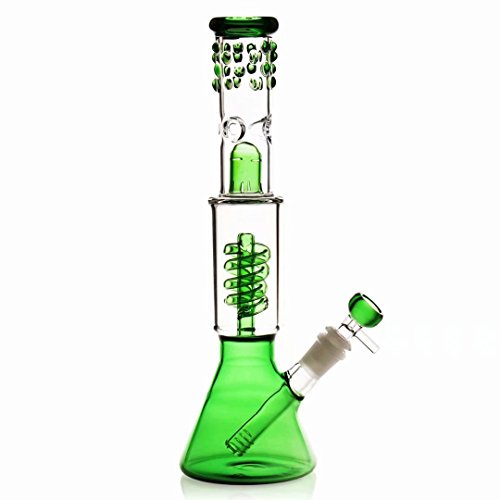 Glasbong, Bong-Pfeife, Wasserbongs zum Rauchen, Bong-Schüssel, 14,5 mm, Höhe 32 cm, 520 g, Recycling-Tornado-Filter-Glas, Wasserbong, Shisahs, Öl-Rigg, Bongs, Reinigungsbürste, 1 Stück, glas, 1