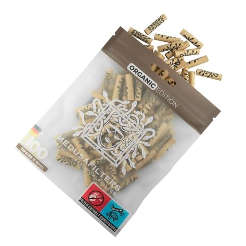 Medusafilters Aktivkohlefilter, ORGANIC, Kokosnuss, Zellulose, 25mm, 6mm, 100er Beutel, vegan