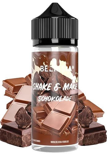 Belissia Shake and Make - Schokolade - Hochdosiertes Lebensmittel Aroma10ml mit praktischer Schüttelflasche zum mischen. Zur Verwendung in Lebensmitteln, für Vernebler, Nebelmaschinen, Diffuser uvm.