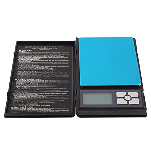 Baxnore Pocket Digital Skala für Wiegung, genaues LCD -Display, 2000g -Kapazität, tragbare Laborskala für Edelsteine, kleines Reisegelwasserwerkzeug