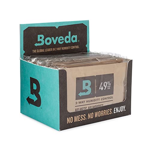 Boveda Hohe Saugfähigkeit 49% Zwei-Wege-Feuchtigkeitskontrollpacks für Musikinstrumente in extremer Luftfeuchtigkeit - 12er Pack - Größe 40