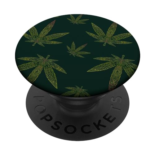Unkrautblattmuster 420 Cannabis PopSockets mit austauschbarem PopGrip