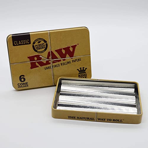 RAW King Size Joint Metalldose/Aufbewahrungsdose für bis zu 6 Joints - 12 x 8,2 x 1,5 cm