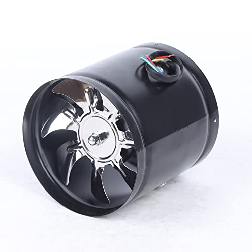 Cutycaty 150mm Inline-Rohrventilator, 600m³/h Rohrlüfter Regelbar, Rohrlüfter Regelbar Schwarz Abluftventilator, 40W HVAC Vent Gebläse für für Wintergarten, Gewächshaus, Growzelte, Garage, Küche