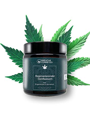 CBD Creme intensiv | vegane Hanf Balsam Salbe pflegend bei Schuppenflechte, Neurodermitis und trockener, rissiger Haut | von Breathe Cosmetics mit sanfter Ringelblume & wertvollem Hanfextrakt | 100ml