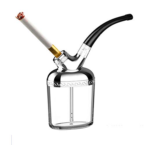PENGSHAO Bong, Glasbong, Dicke Glasbecher Bong, Glasflasche Rauchpfeife, Wasserpfeifen, Oil Rig Bong Shisha Set, für Raucher, Club, Bar, Outdoor,Silber